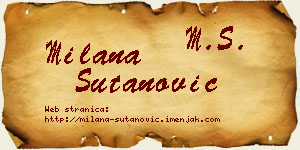 Milana Šutanović vizit kartica